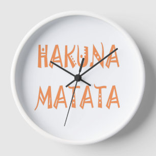 Hakuna Matataのギフトのクールな文字 壁時計