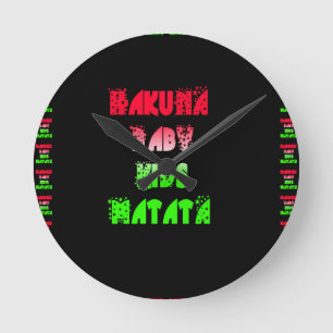 Hakuna Matataのベビーは色のdesiを驚かせるギフトをからかいます ラウンド壁時計