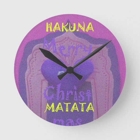Hakuna Matataのメリークリスマス愛Design.jpg ラウンド壁時計 (正面)