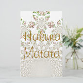Hakuna Matataデザイナースタイパーソナライズされたント 便箋 (スタンド正面)