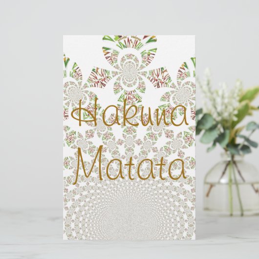 Hakuna Matataデザイナースタイパーソナライズされたント 便箋 (スタンド正面)
