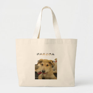 Hakuna Matata君のチンポ考えるーは分かる ラージトートバッグ