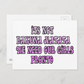 Hakuna Matata我々は我々の女の子の先人が必要 ポストカード (正面/裏面)