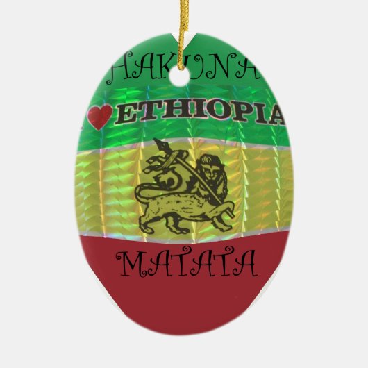Hakuna Matata私はエチオピアの色が大好き.png セラミックオーナメント (正面)