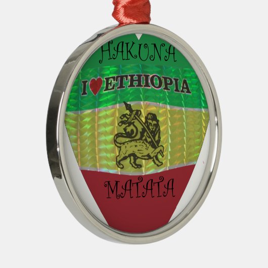 Hakuna Matata私はエチオピアの色が大好き.png メタルオーナメント (右)