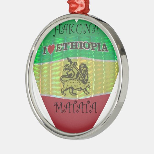 Hakuna Matata私はエチオピアの色が大好き.png メタルオーナメント (左)