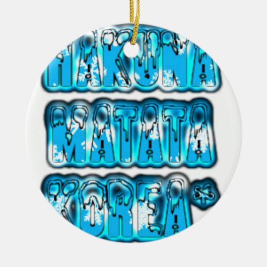 Hakuna Matata韓国アートプリント/グラフィック セラミックオーナメント (正面)