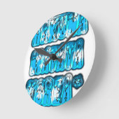 Hakuna Matata韓国アートプリント/グラフィック ラウンド壁時計 (傾斜)