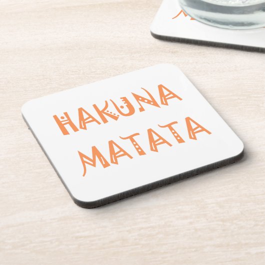Hakuna Matata – アフリカの部族文字アート コースター (左側)