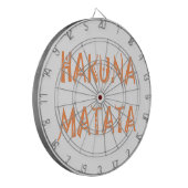 Hakuna Matata – アフリカの部族文字アート ダーツボード (正面左)