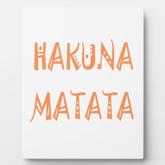 Hakuna Matata – アフリカの部族文字アート フォトプラーク (正面)