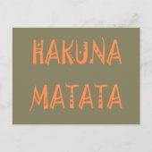 Hakuna Matata – アフリカの部族文字アート ポストカード (正面)