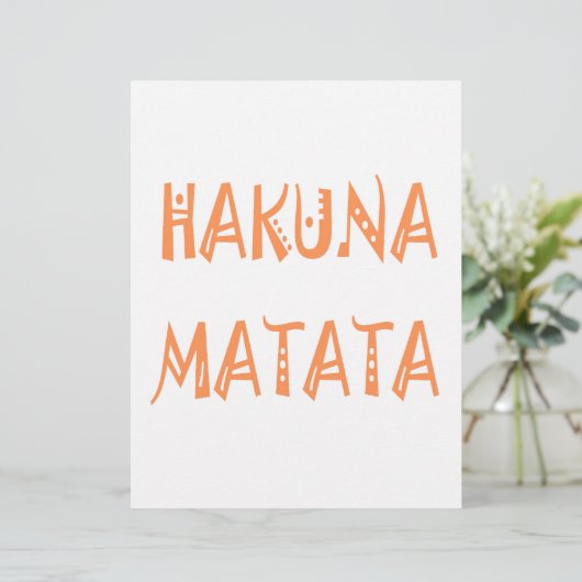 Hakuna Matata – アフリカの部族文字アート レターヘッド (スタンド正面)