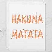 Hakuna Matata – アフリカの部族文字アート レターヘッド (正面/裏面)