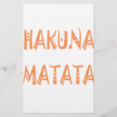 Hakuna Matata – アフリカの部族文字アート 便箋 (正面)