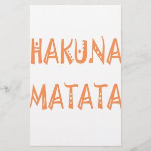 Hakuna Matata – アフリカの部族文字アート 便箋