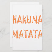 Hakuna Matata – アフリカの部族文字アート 便箋 (正面/裏面)