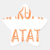 Hakuna Matata – アフリカの部族文字アート 星シール (正面)