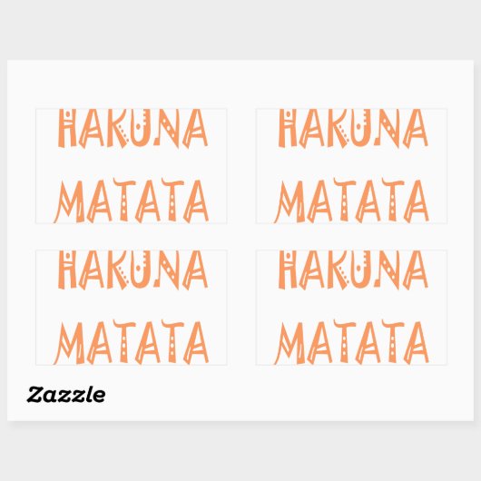 Hakuna Matata – アフリカの部族文字アート 長方形シール (シート)