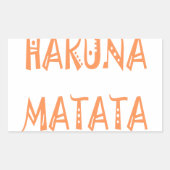 Hakuna Matata – アフリカの部族文字アート 長方形シール (正面)