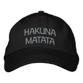Hakuna Matata: シルバー プレミアム ヘッドウェア アチェンポン 刺繍入りキャップ (正面)