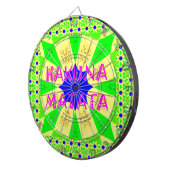 Hakuna Matata – 幾何学グローバルインスパイアカスタム ダーツボード (正面右)