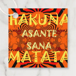 Hakuna Matata Asante Sana: Vibrant African Zebra G フェイバータグ
