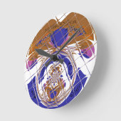 Hakuna Matata I愛エチオピア色design.png ラウンド壁時計 (傾斜)