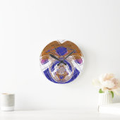 Hakuna Matata I愛エチオピア色design.png ラウンド壁時計 (ホーム)