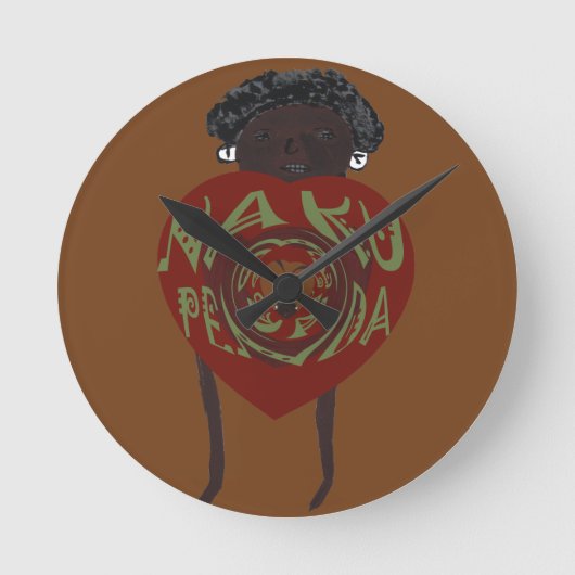 Hakuna Matata I愛Nakupendaケニヤのスワヒリ語A ラウンド壁時計 (正面)