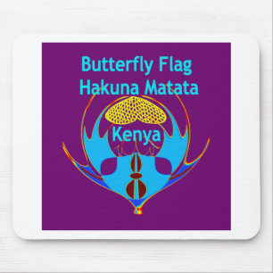 Hakuna Matata Kenya – バタフライアートプリント/グラフィック マウスパッド