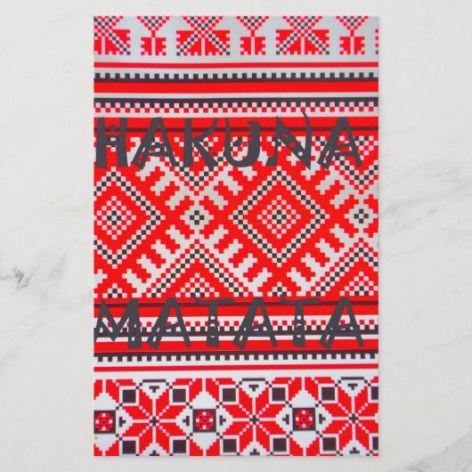 Hakuna Matata - No Hearts Swhili Art Collection 便箋 (正面)