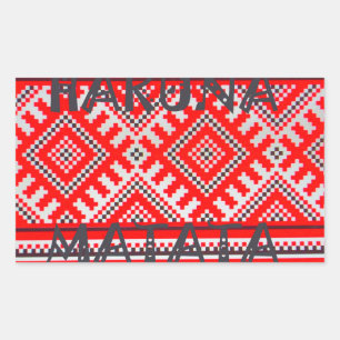 Hakuna Matata - No Hearts Swhili Art Collection 長方形シール