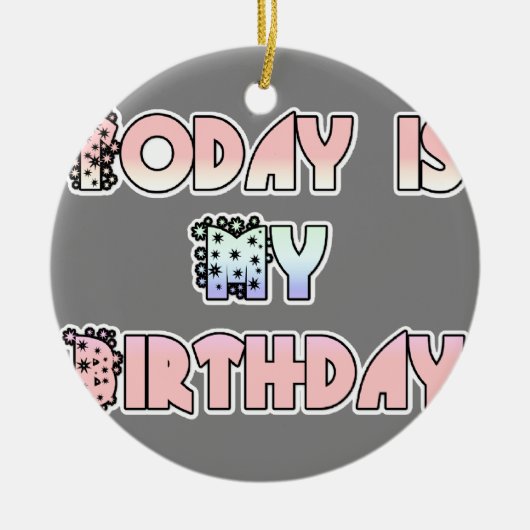 HakunaMatataギフト今日は私の誕生日.png セラミックオーナメント (正面)