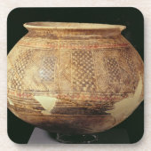 Halafのスタイルの幾何学的な装飾と震動させて下さい、 コースター (正面)