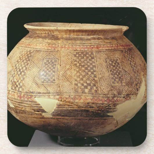 Halafのスタイルの幾何学的な装飾と震動させて下さい、 コースター (正面)