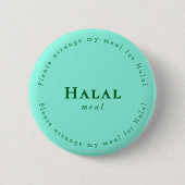 Halal meal Request Badge, Light green, Dark green 缶バッジ (正面)