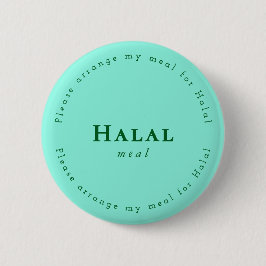 Halal meal Request Badge, Light green, Dark green 缶バッジ