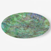 Halcyon green texture collage紙プレート、Calm lit ペーパープレート (アングル)