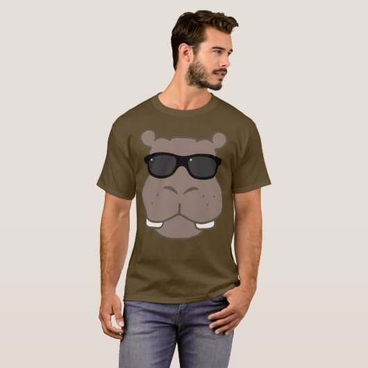 Halcyon Hippo Graphic Tee (Brown) Tシャツ (正面フル)