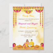 Haldi Ceremony Invitation, Maiyan Ceremony Card 招待状 (正面)