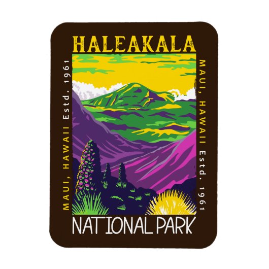  Haleakala National Park Hawaii Distressed Vintage マグネット (縦)