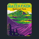 Haleakala National Park Hawaii Vintage マグネット<br><div class="desc">Haleakala vector artwork in a window style design. The park is named after Haleakalā,  a dormant volcano within its boundaries.</div>