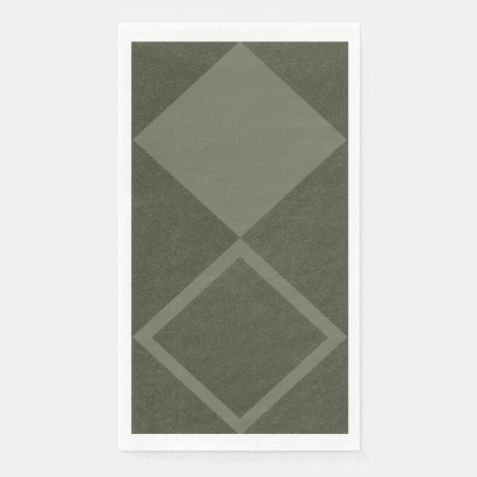 Half +無地の Framed Diamond Napkin in Moss Green (正面)