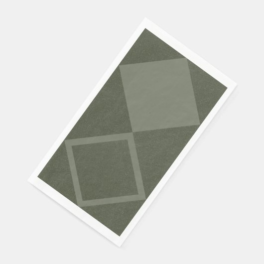 Half +無地の Framed Diamond Napkin in Moss Green (コーナー)