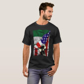 Half American Flag Nigerian ROOTS USA Flag Nigeria Tシャツ (正面フル)