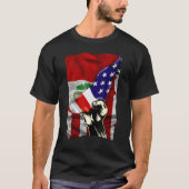 Half American Flag Peruvian ROOTS USA Flag Peru DN Tシャツ (正面)