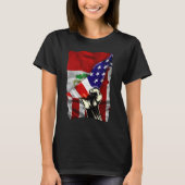 Half American Flag Peruvian ROOTS USA Flag Peru DN Tシャツ (正面)