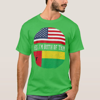 Half American Half BissauGuinean USA Flag GuineaBi Tシャツ