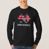 Half American Half British Flag Map Combined USA U Tシャツ (正面)